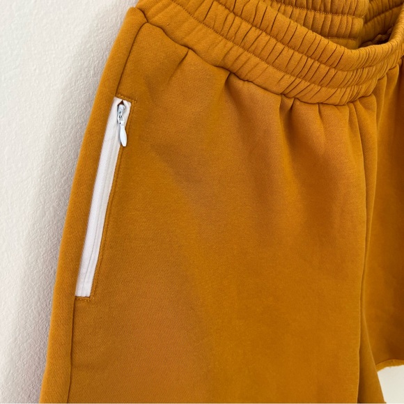 The Mayfair Group Chill Out high waist dark yellow fleece shorts Size 12 - Picture 5 of 10